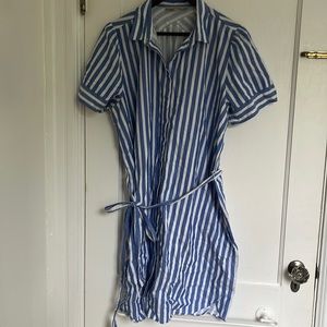 Loft Shirt dress with puff sleeves and belt